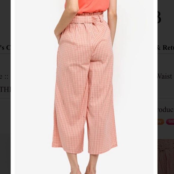Cotton On High Waist Culottes: color Abby Gingham - Picture 2 of 4
